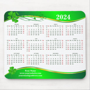 Glück Kleeblatt 2024. Mousepad