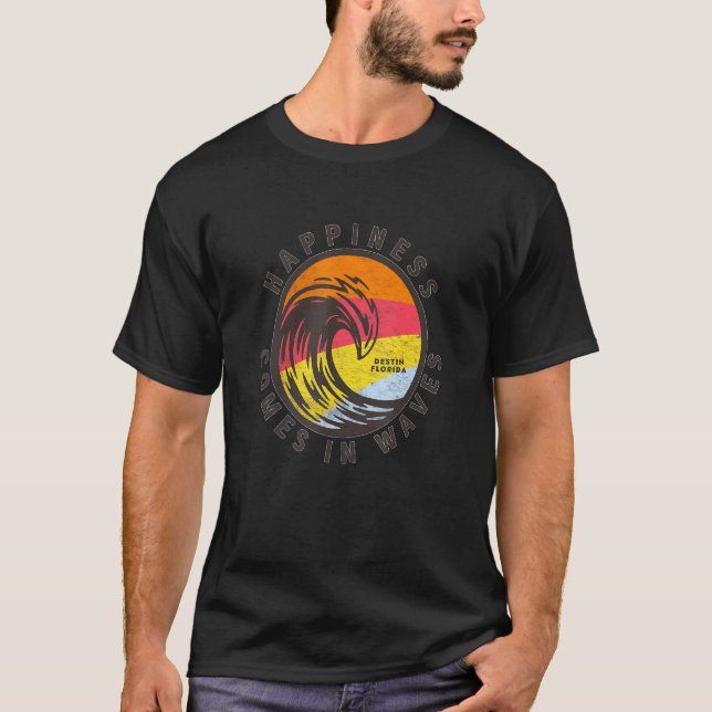 Glück kommt in den Wellen Destin Florida Beach Vac T-Shirt (Vorderseite)