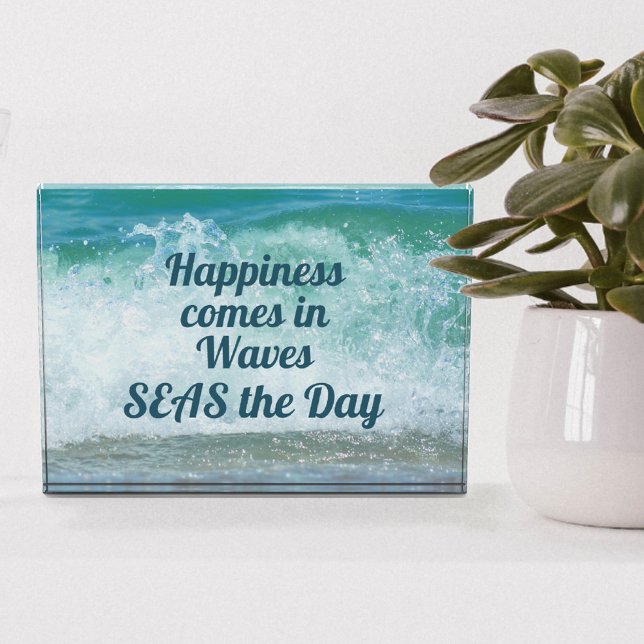 Glück kommt in den Wellen Seas the Day Beautiful Fotoblock (Von Creator hochgeladen)