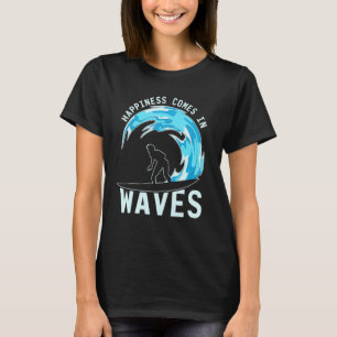 Glück kommt in Waves Surfer Surfboard Sea Surf T-Shirt