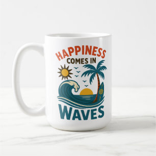 Glück kommt in Wellen - Inspirierender Kaffee Kaffeetasse