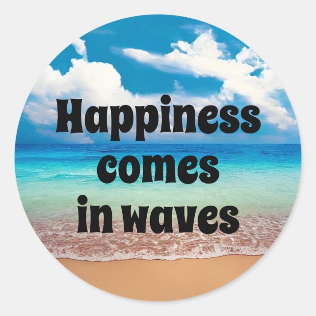 Glück kommt in Wellen Runder Aufkleber (Vorderseite)