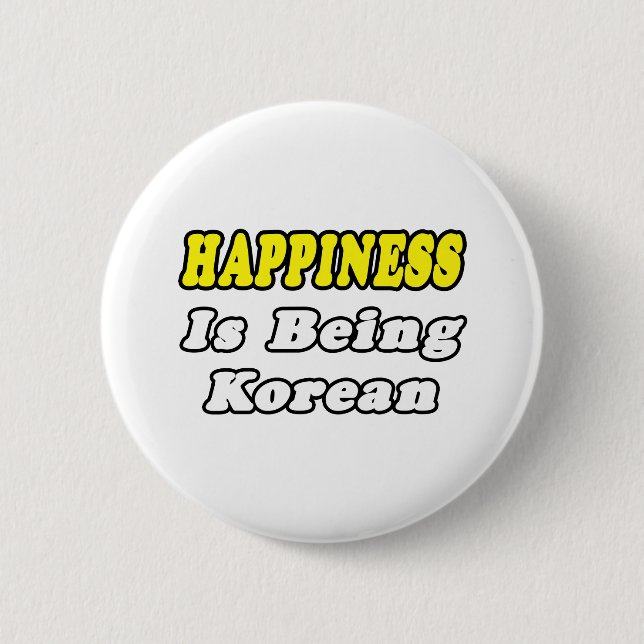 Glück... Koreanisch Button (Vorderseite)