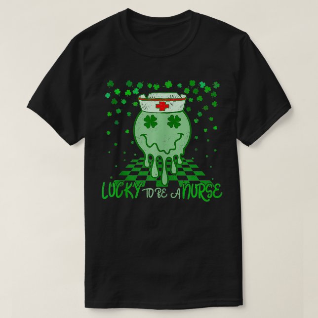 Glück, Krankenschwester Scrub RN ICU ER St Patrick T-Shirt (Design vorne)