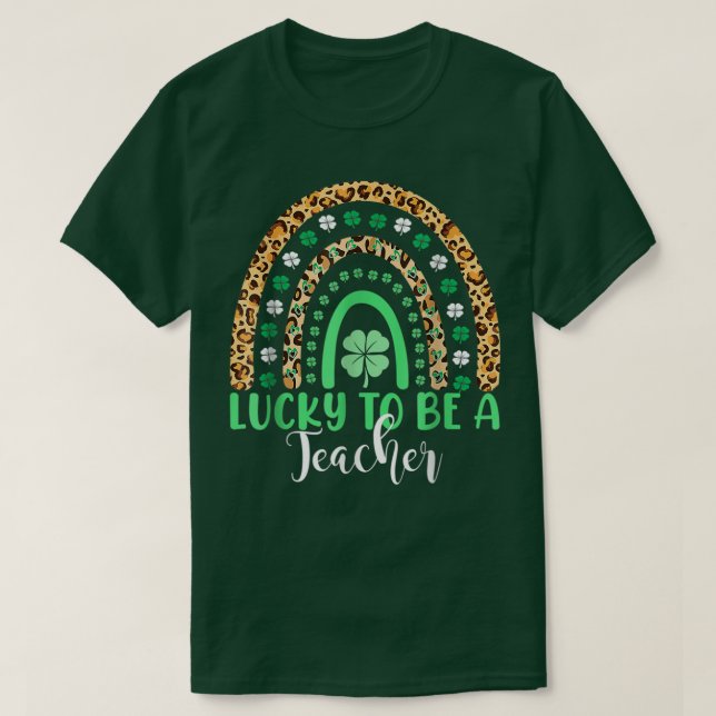Glück, Lehrerin zu sein Regenbogenlehrerin St Patr T-Shirt (Design vorne)