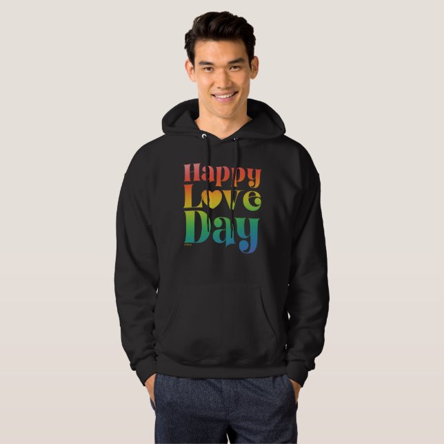 GLÜCK LIEBE TAG Regenbogenfarbenvalentin Hoodie (Vorne ganz)