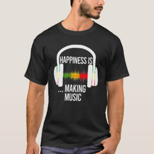Glück macht Musiker zu einem Headphone für Musik T-Shirt