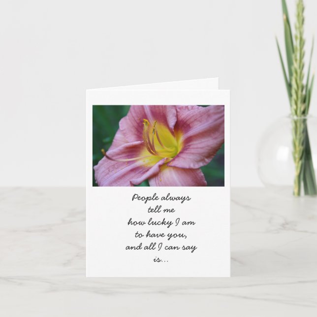 Glück mit Blumenkarte Dankeskarte (Vorderseite)