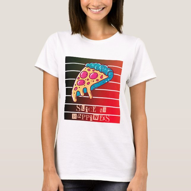 Glück mit Pizza T-Shirt (Vorderseite)