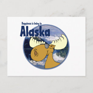 Glück Moose - Alaska Postkarte