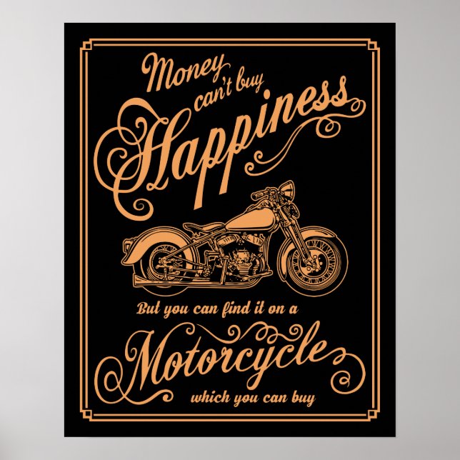 Glück - Motorrad Poster (Vorne)