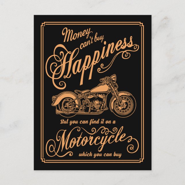 Glück - Motorrad Postkarte (Vorderseite)
