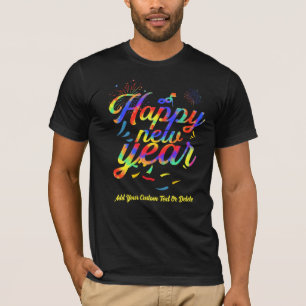 Glück Neues Jahr 2024 Gefärbte Krawatte Party 2024 T-Shirt