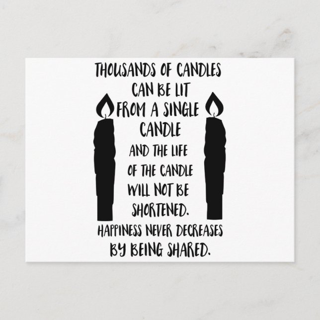 Glück nimmt nie ab, wenn man sie teilt postkarte (Vorderseite)