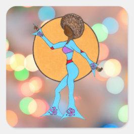 GLÜCK - PARTY-LIGHTS (6 oder 20 Ct.) Quadratischer Aufkleber