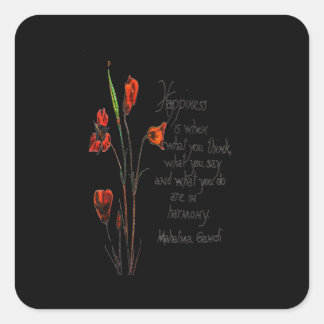 Glück Quadratischer Aufkleber