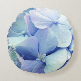Glück, rundes Kissen Singrünblauen Hydrangea