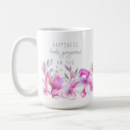 Glück schaut herrlich auf Ihnen das Blumen Kaffeetasse