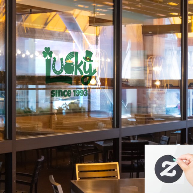 Glück seit Jahr Fensteraufkleber (Restaurantfenster)