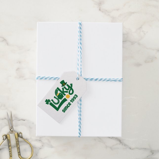 Glück seit Jahr Geschenkanhänger (Mit Garn)
