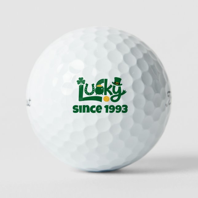 Glück seit Jahr Golfball (Vorderseite)