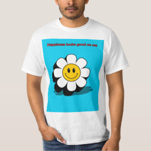 Glück sieht gut an mir aus – Grafik mit lächelnder T-Shirt