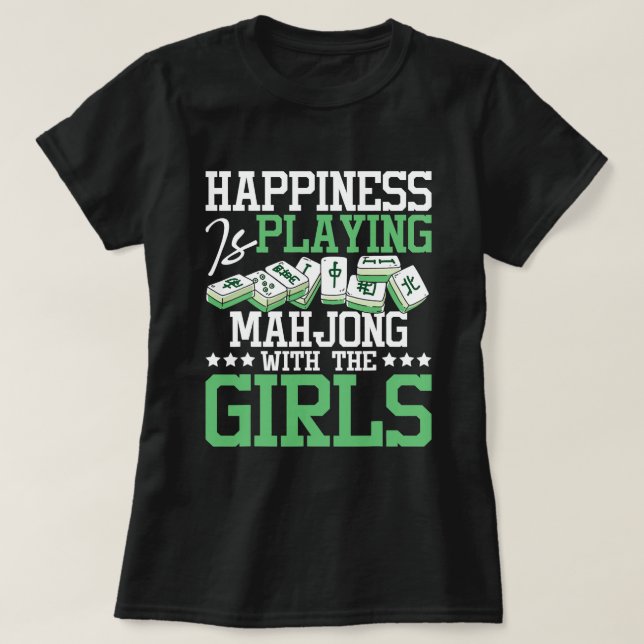 Glück spielt Mahjong Casino Player Tiles G T-Shirt (Design vorne)
