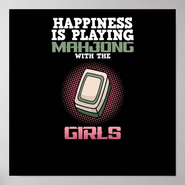 Glück spielt Mahjong Game Player Games Poster (Vorne)
