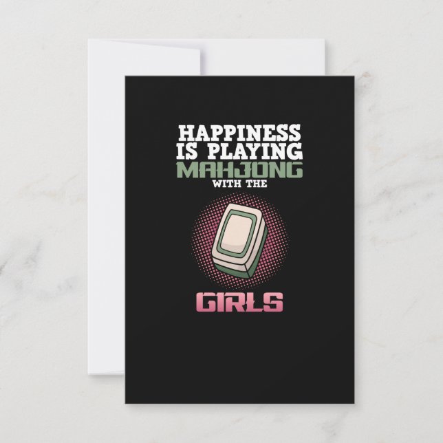 Glück spielt Mahjong Game Player Games RSVP Karte (Vorderseite)