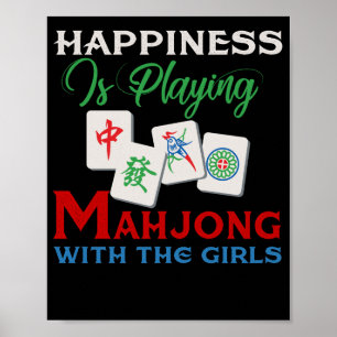 Glück spielt Mahjong mit den Mädchen Poster