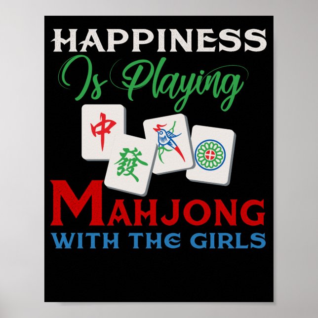 Glück spielt Mahjong mit den Mädchen Poster (Vorne)