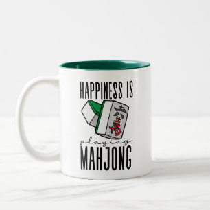 Glück spielt Mahjong Zweifarbige Tasse