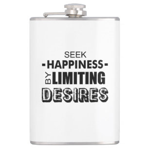 Glück suchen, indem man Wünsche begrenzt Flachmann