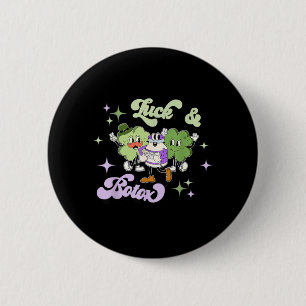 Glück und Botox Lustiger Shamrock-Nurse-Injector-S Button