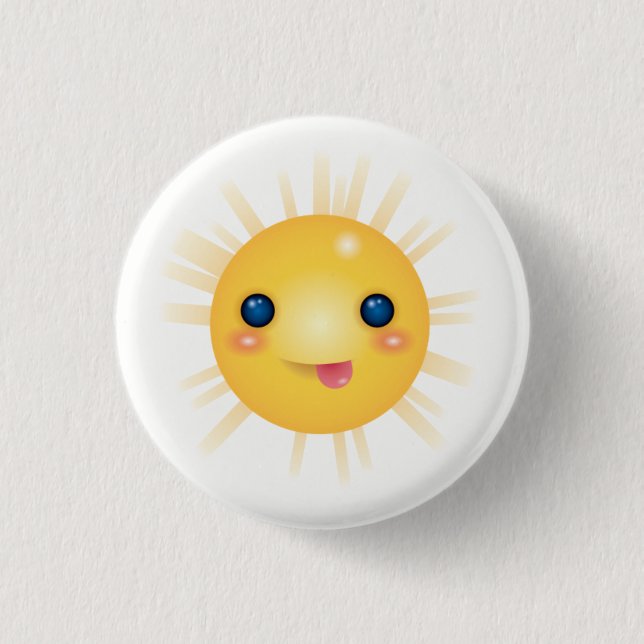 Glück und Cartoon Sun Face Button (Vorderseite)