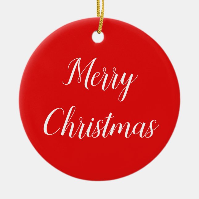 Glück und frohe Weihnachten Keramik Ornament (Vorne)