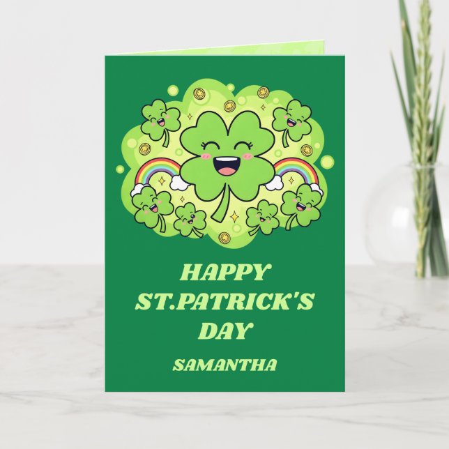 Glück und Lachen St. Patrick's Day Karte (Vorderseite)