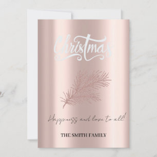 Glück und Liebe für alle, goldene rosa Eleganz Feiertagskarte