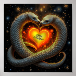 Glück und Liebe im neuen Jahr der Schlange Poster