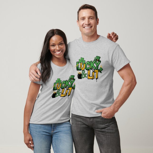 Glück und Lit St. Patrick's Day T-Shirt (Unisex)