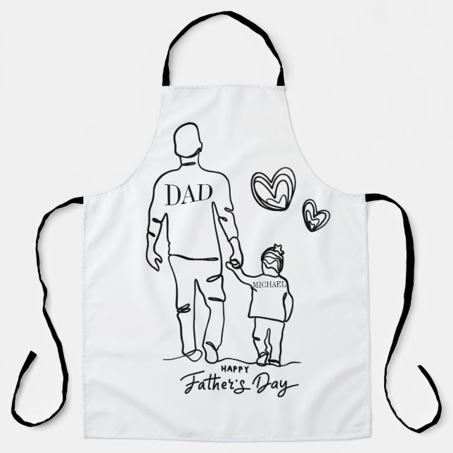 GLÜCK VATER'S DAY CUSTOMIZE NAME MINIMALISTISCH SCHÜRZE (Vorderseite)