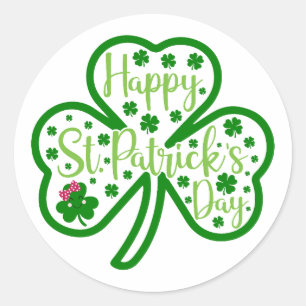 Glück Vibes - Happy St. Patrick’s Day! 🍀 ✨ Runder Aufkleber