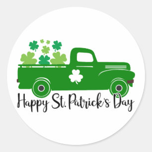 Glück Vibes - Happy St. Patrick’s Day! 🍀 ✨ Runder Aufkleber