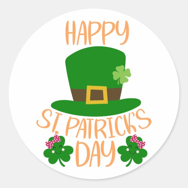 Glück Vibes - Happy St. Patrick’s Day! 🍀 ✨ Runder Aufkleber (Vorderseite)