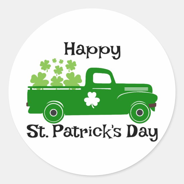 Glück Vibes - Happy St. Patrick’s Day! 🍀 ✨ Runder Aufkleber (Vorderseite)