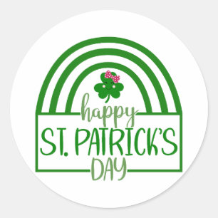 Glück Vibes - Happy St. Patrick’s Day! 🍀 ✨ Runder Aufkleber