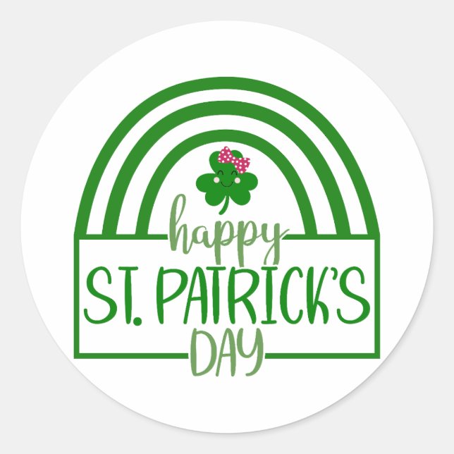 Glück Vibes - Happy St. Patrick’s Day! 🍀 ✨ Runder Aufkleber (Vorderseite)