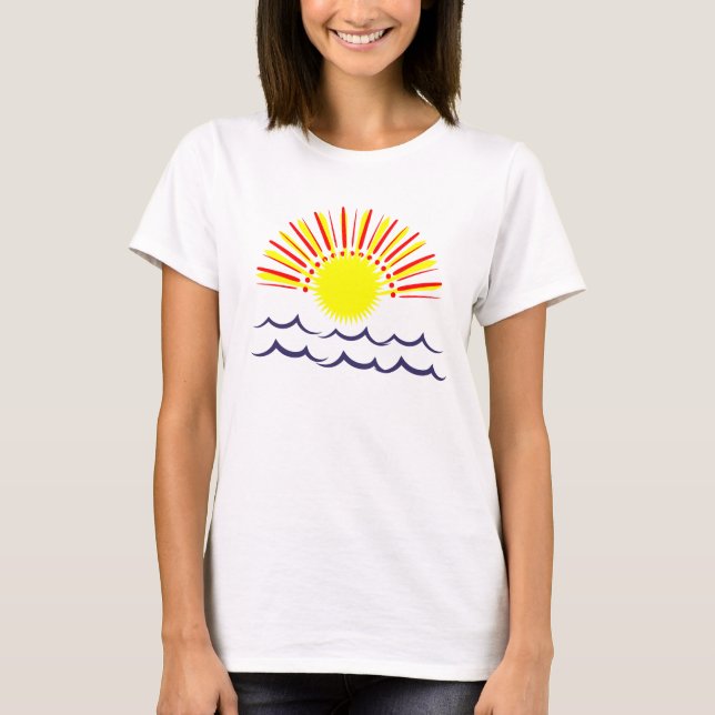 Glück von Sonne und Wellen T-Shirt (Vorderseite)