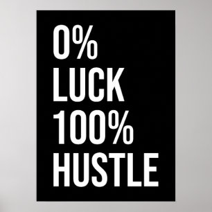 Glück vs Hustle, Fitness, Hustel, Erfolg, Motivier Poster