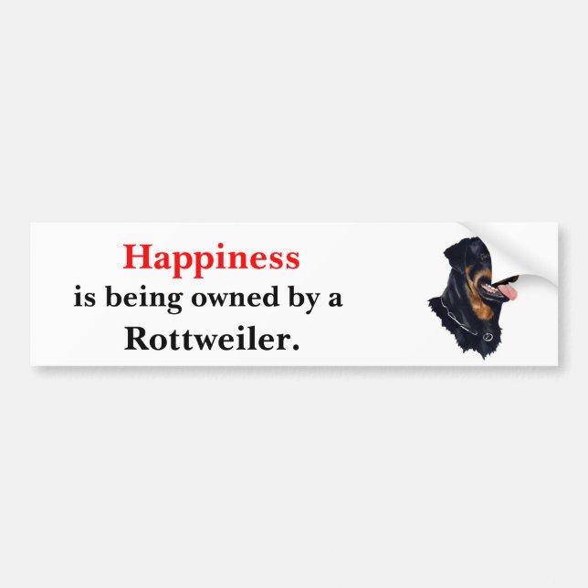 Glück wird durch ein Rottweiler besessen Autoaufkleber (Vorne)